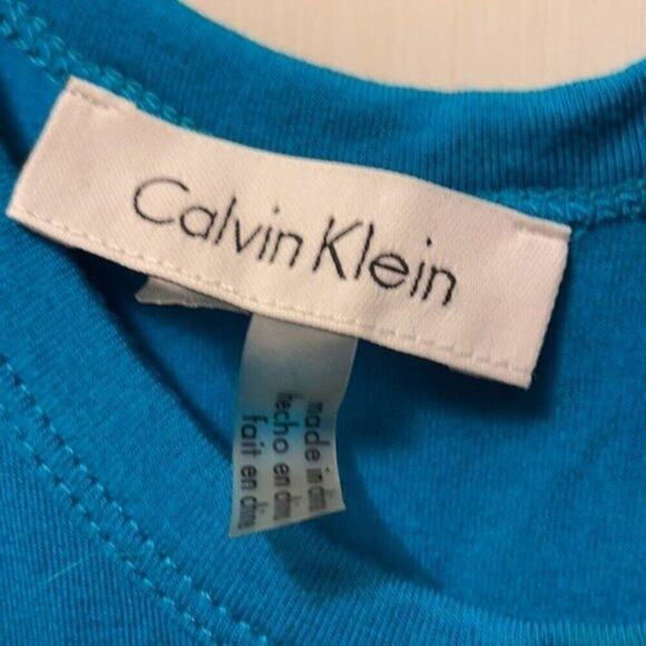 Calvin Klein Asymmetrical coverup turquoise M - Picture 5 of 6